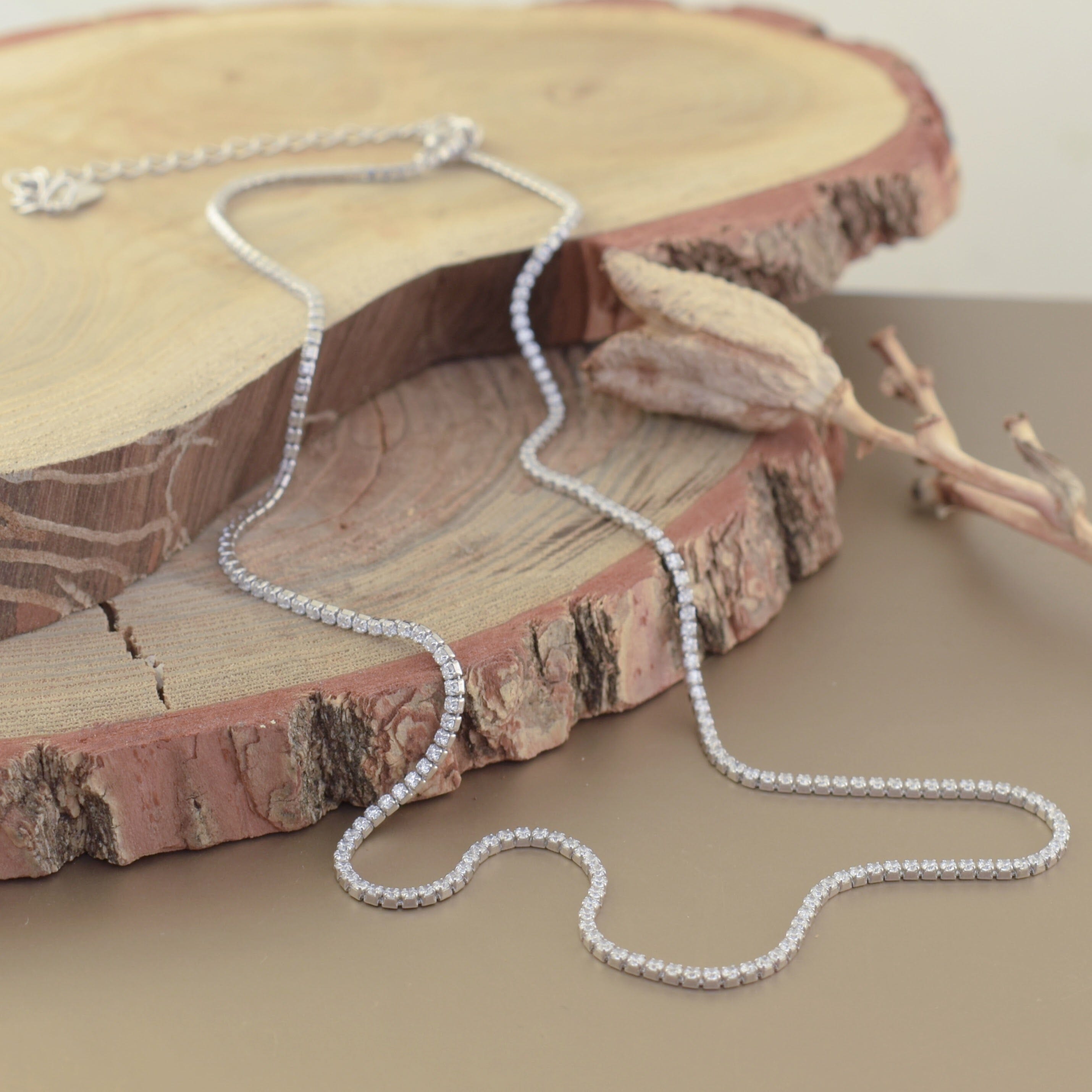 clear cz stone necklace 