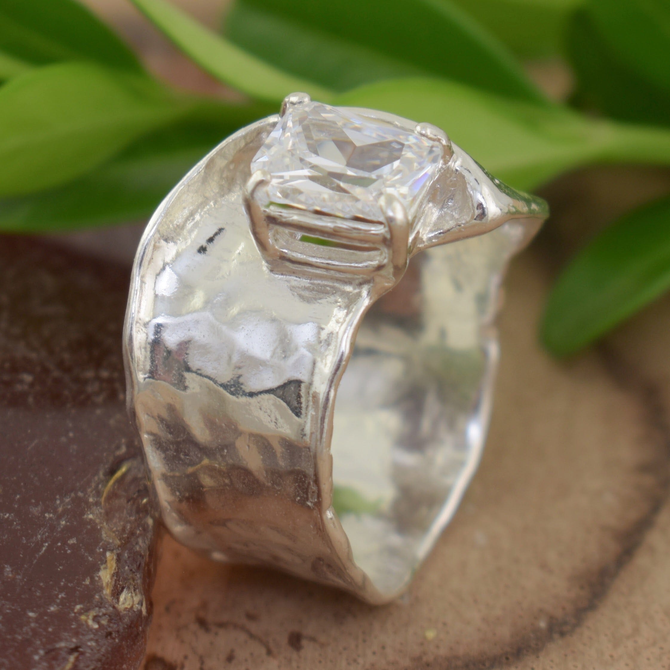 clear CZ stone ring