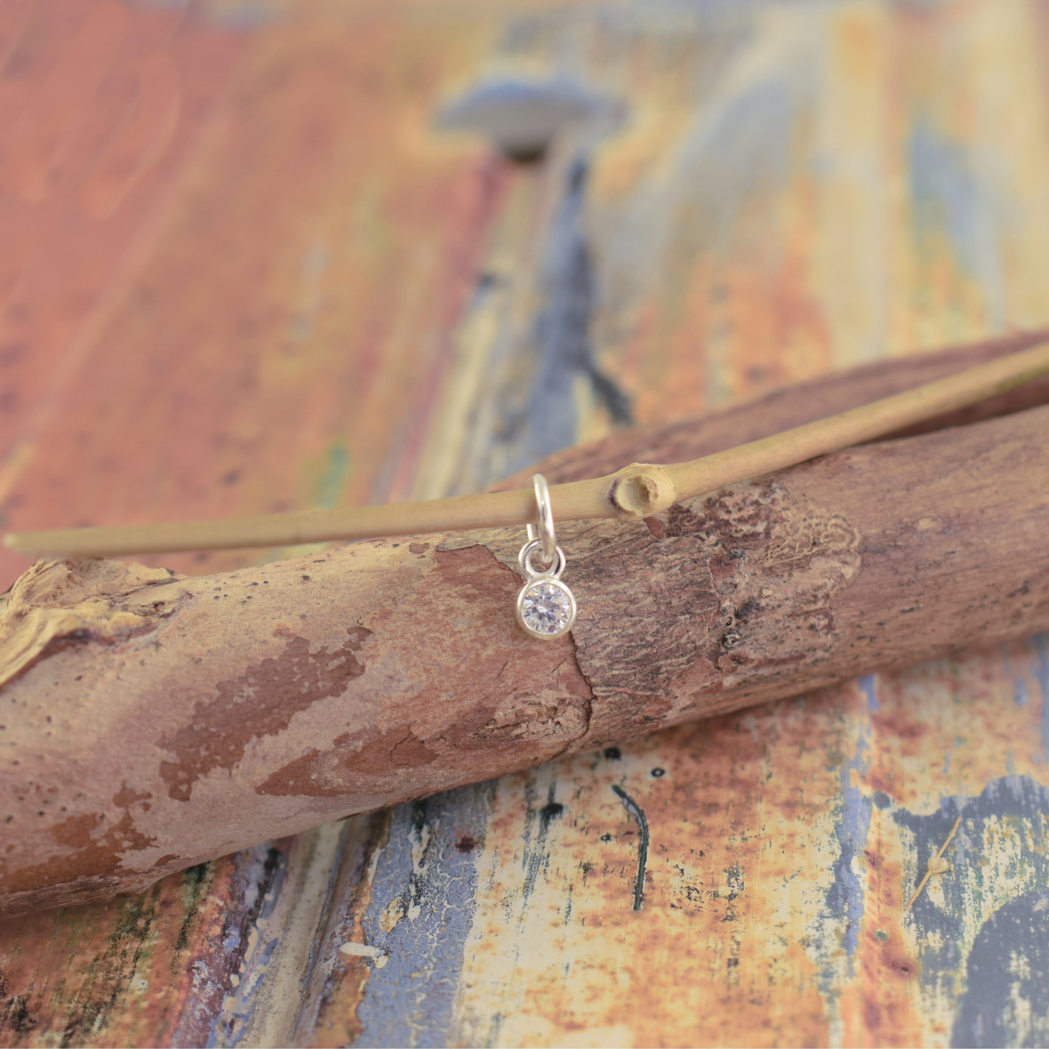 small cz stone pendant/ charm 