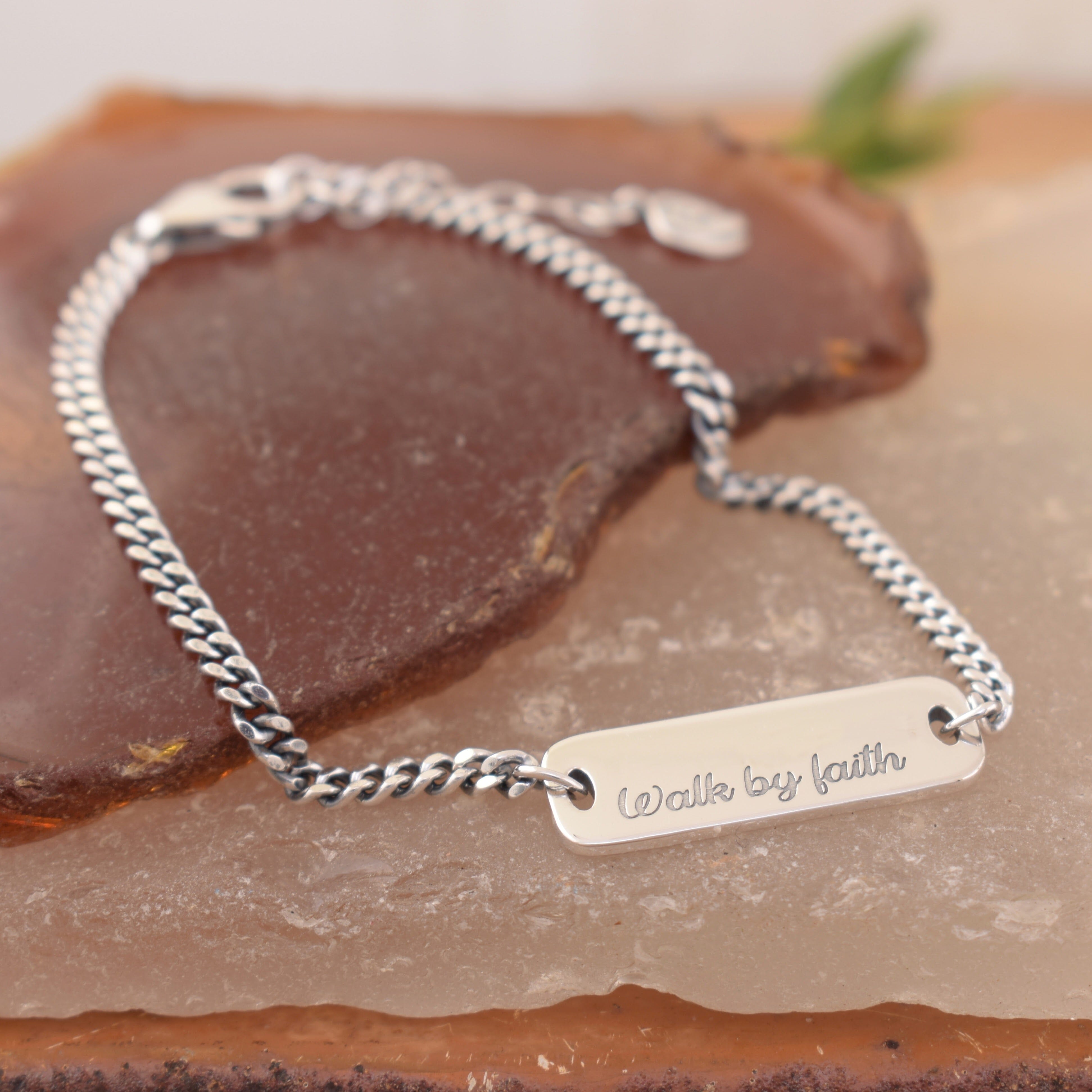 Walk by Faith sterling silver bracelet