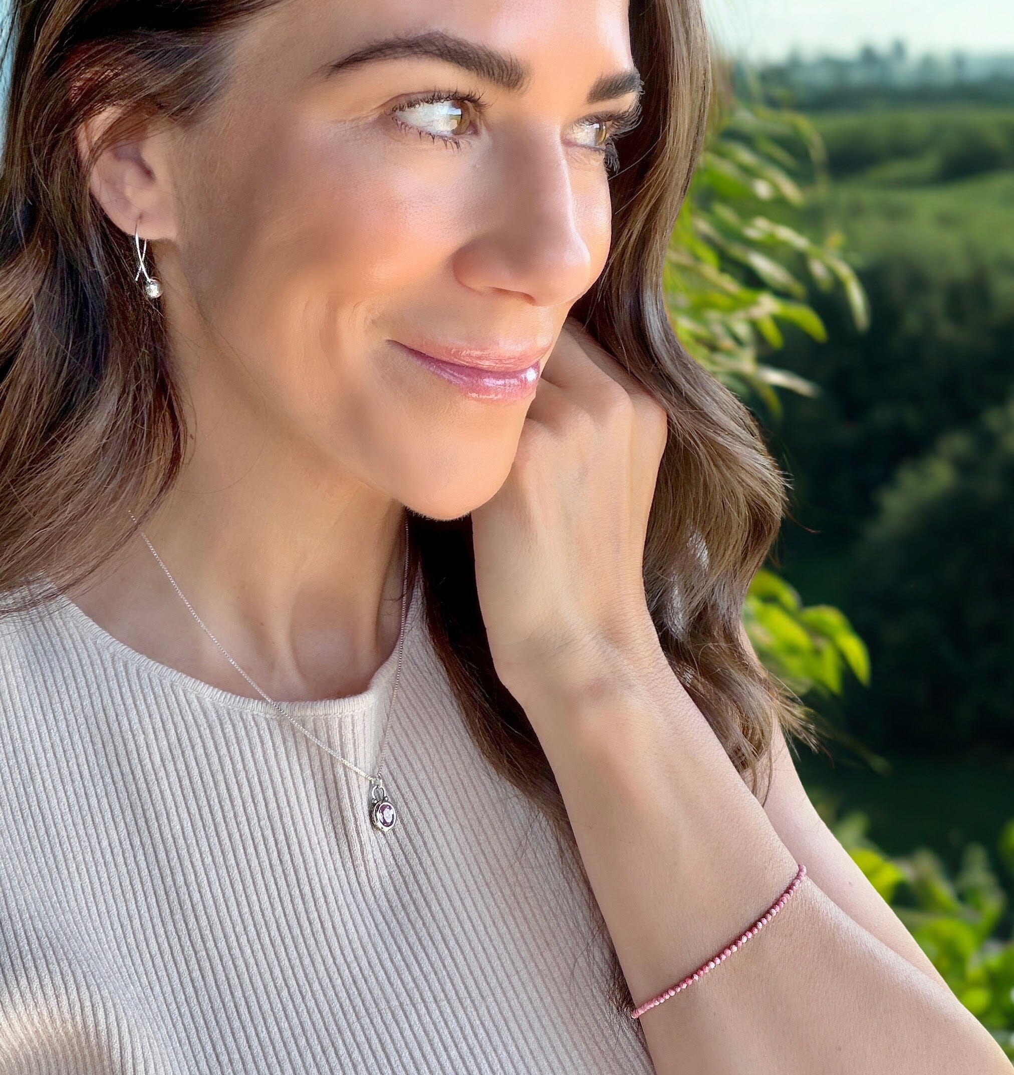 dainty pink beaded bracelet