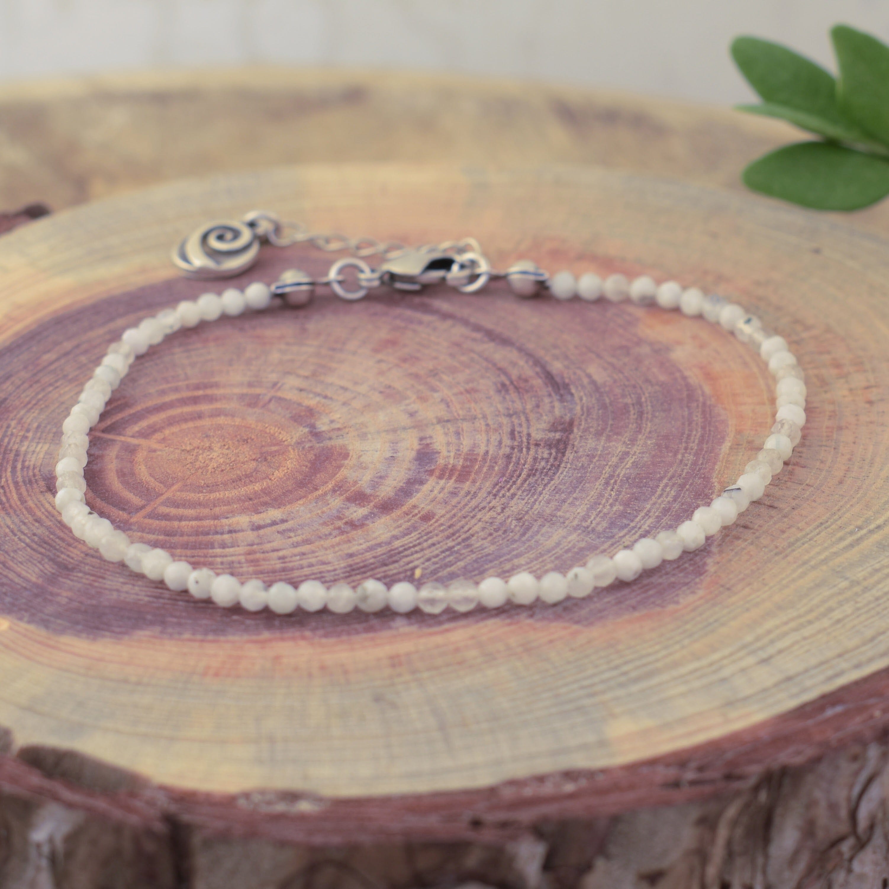 Sterling silver plated zamak with moonstone beads