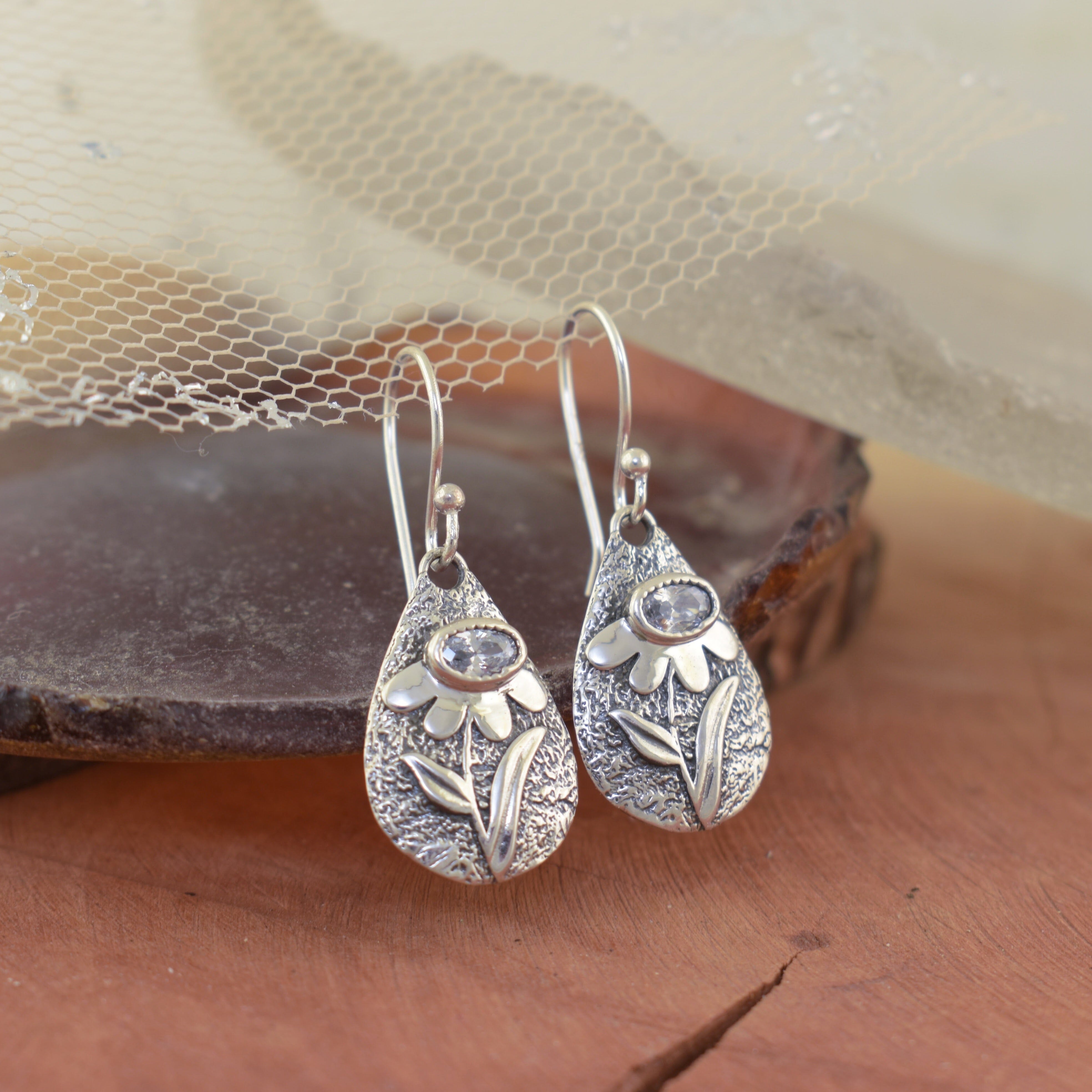Sterling silver dangle earrings