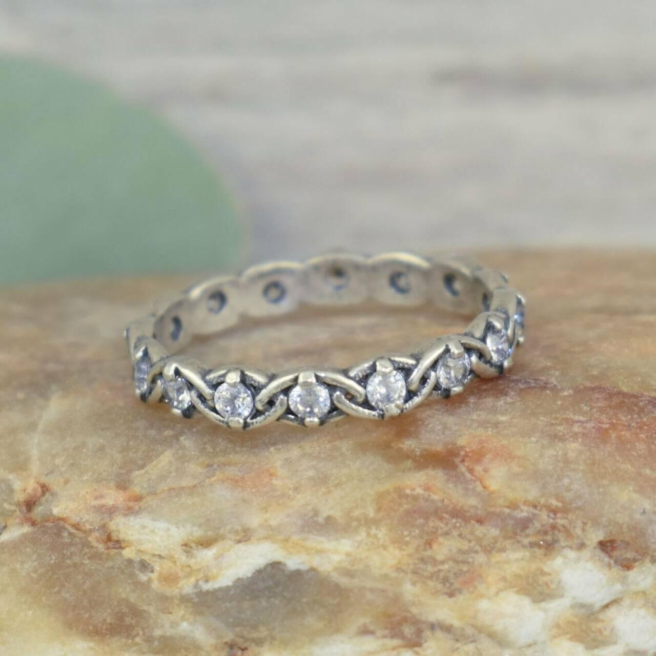 .925 sterling silver and cz band