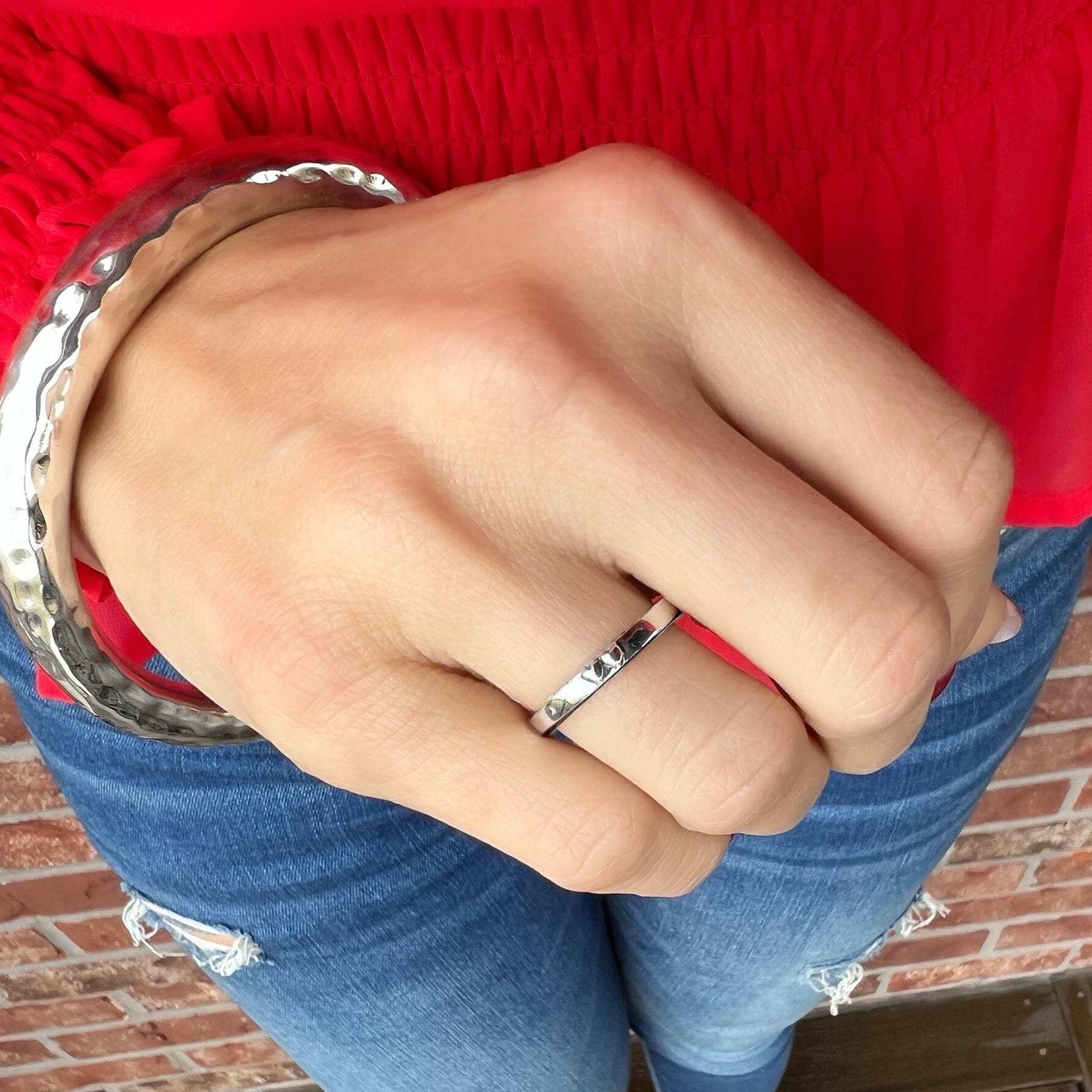 Love Story stack ring - two hearts