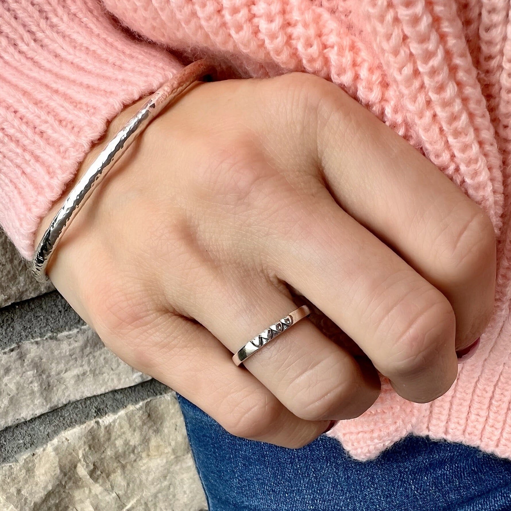 Love Story stack ring - four hearts