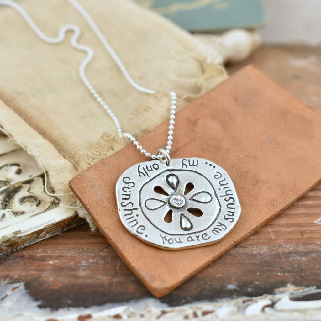 Amazon.com: MyLittleSunflower - You are My Sunshine Necklace - Sunflower  Necklace Locket with Engraved Hidden Message Pendant for Women, Mother,  Daughter: Clothing, Shoes & Jewelry