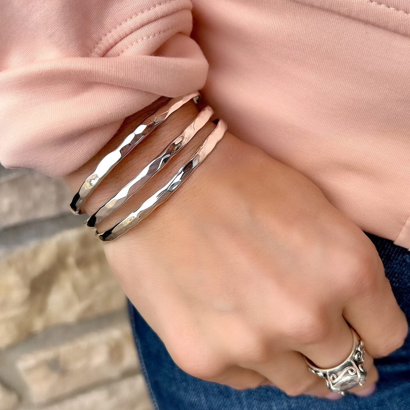 Off the Cuff Bracelet paired with chunky Eye Candy Ring