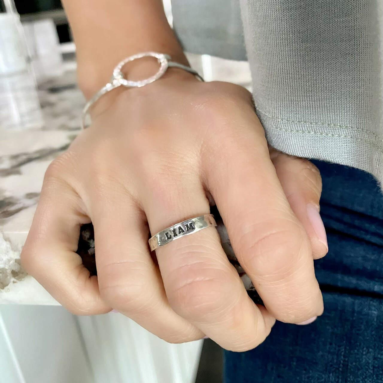 sterling silver stack rings personalized