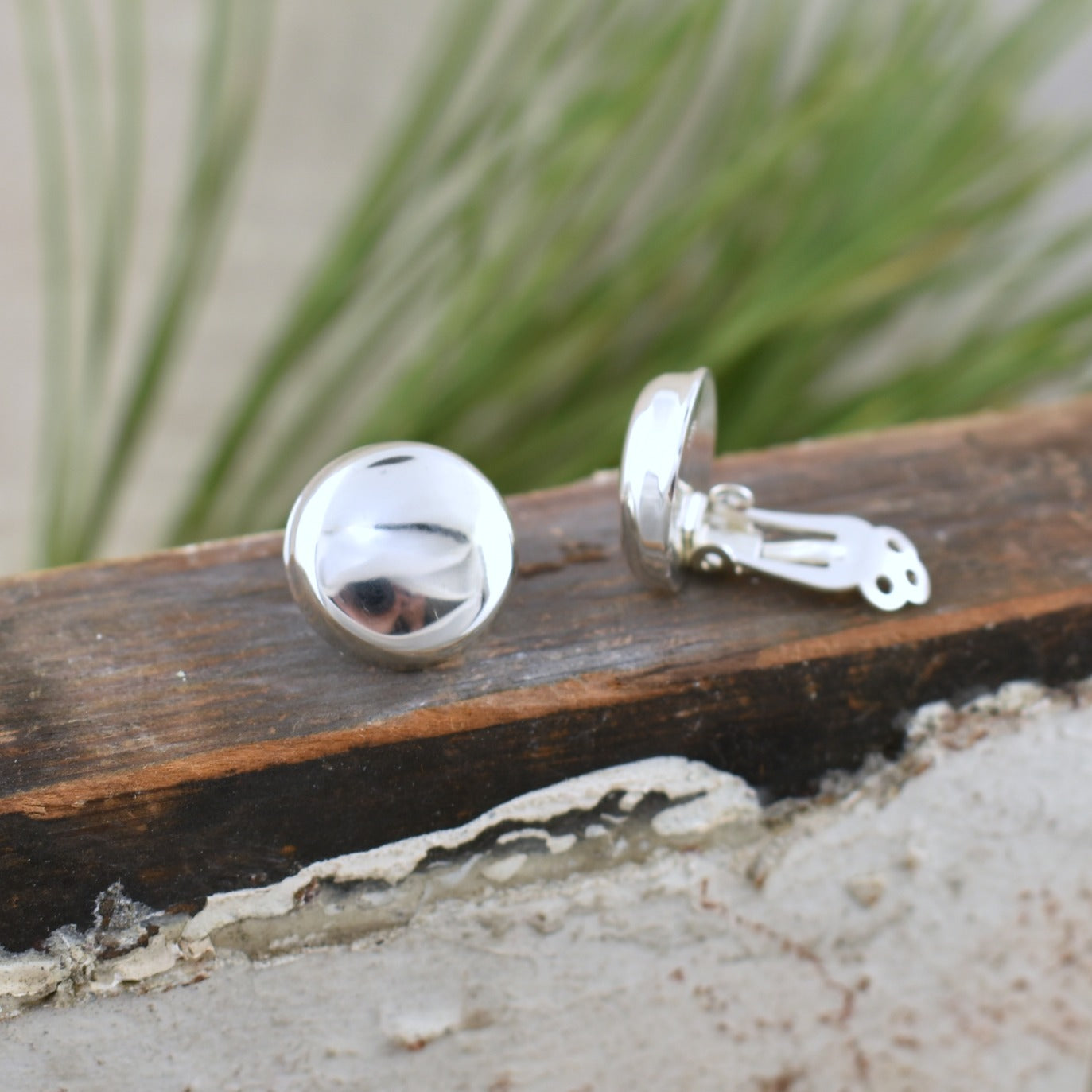 High polished .925 sterling silver clip on earrings