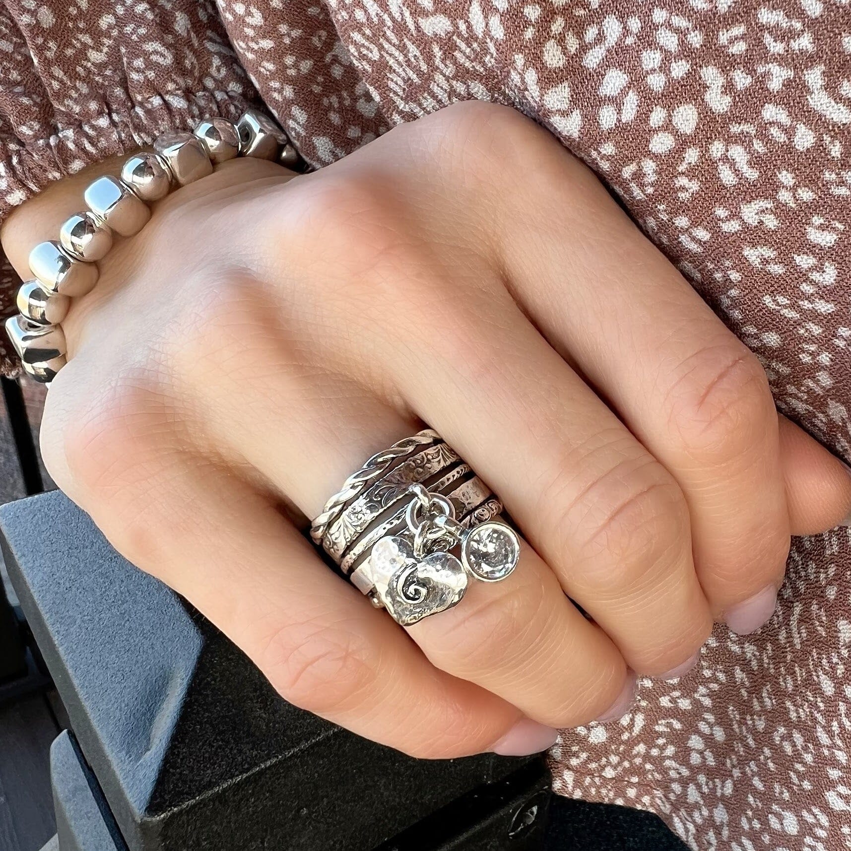 Shine On Ring paired with Roundabout bracelet