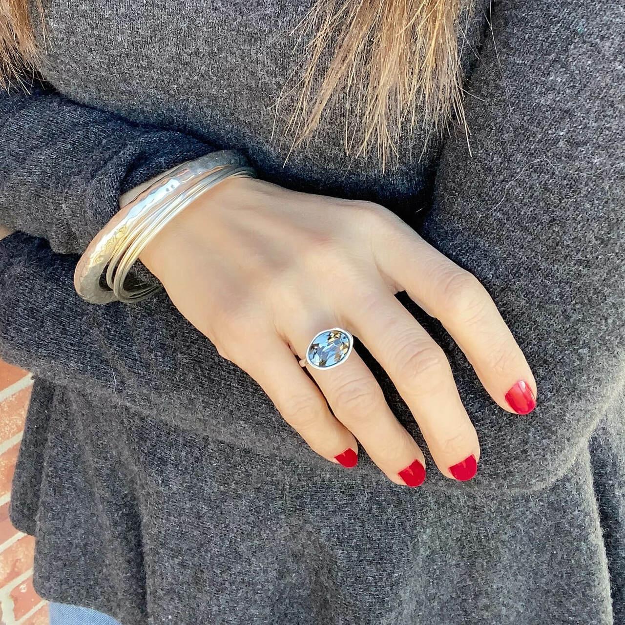Swarovski Glam Black Diamond Ring paired with Sonoma Bangle