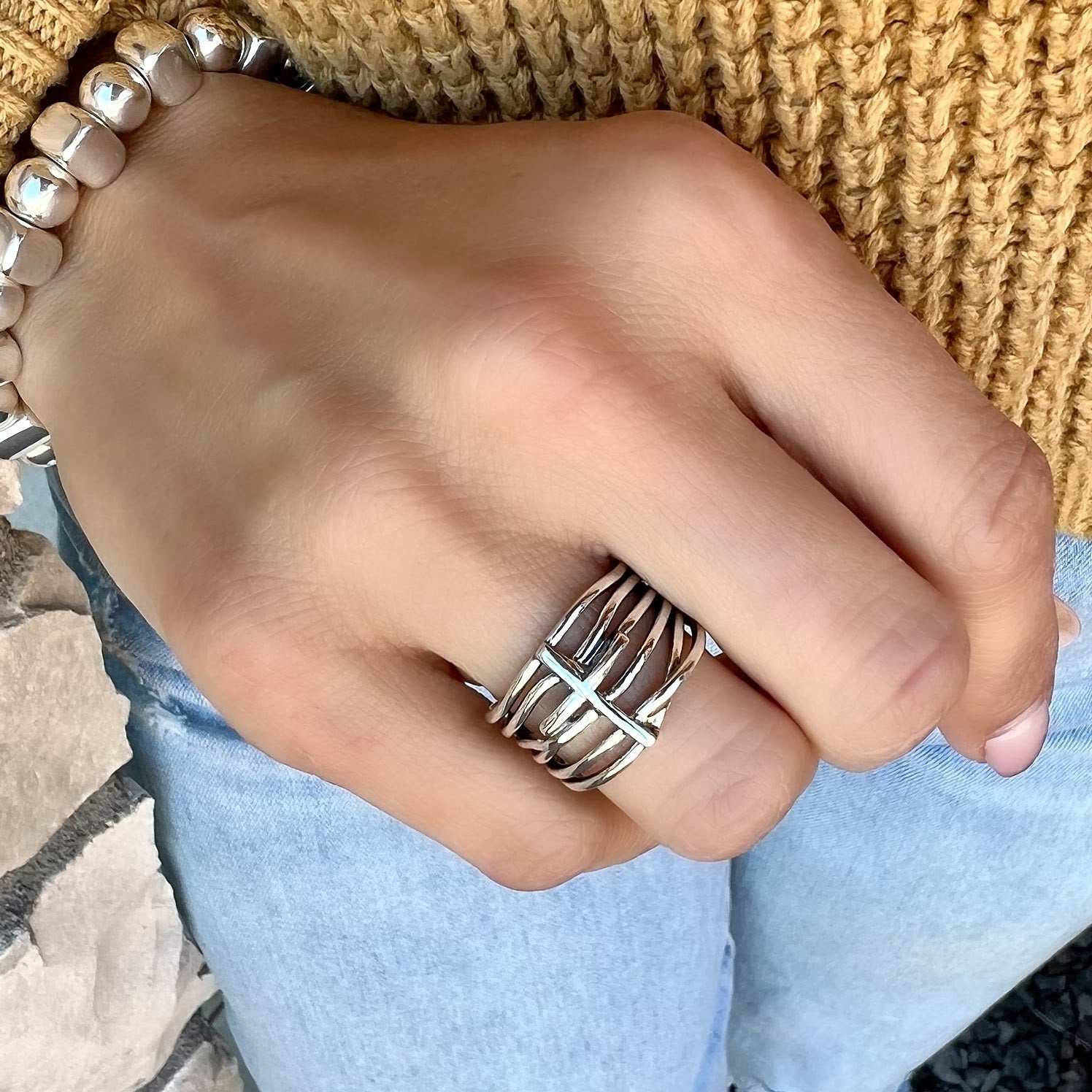 Through It All Ring paired with Roundabout Bracelet
