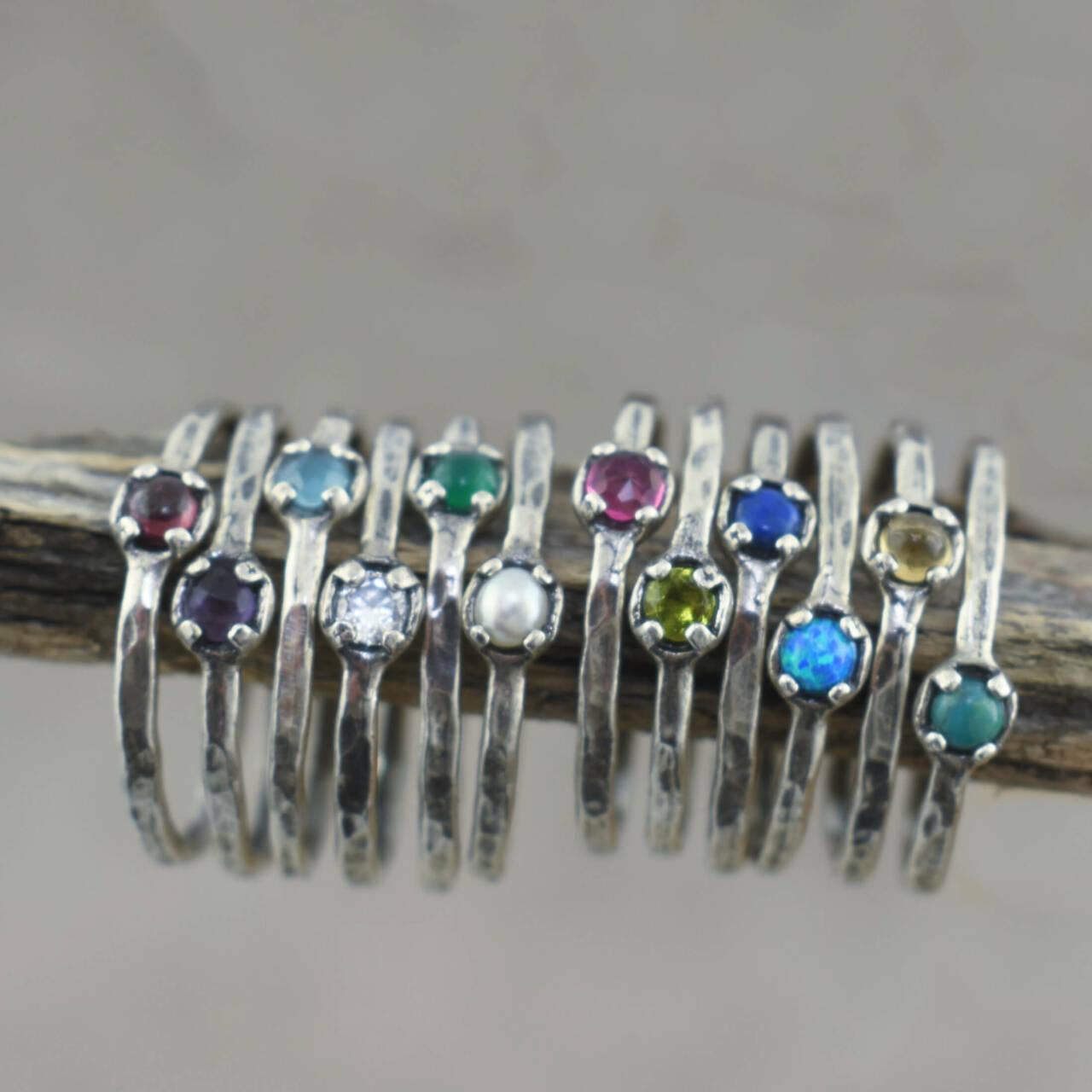Whisper of Love Mother's stackable birthstone rings