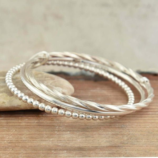 Large silver clearance bangle bracelets