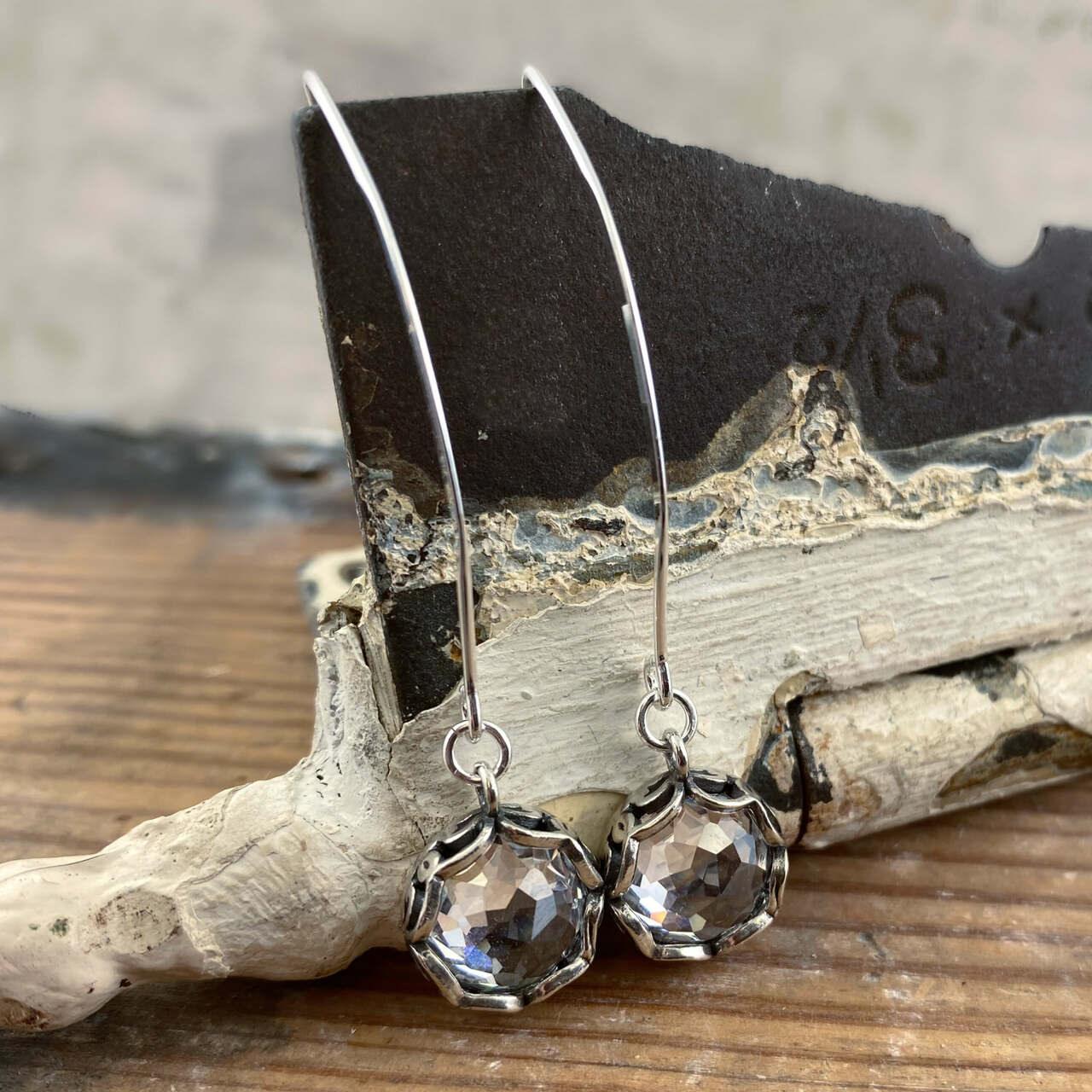 .925 sterling silver and large CZ earrings