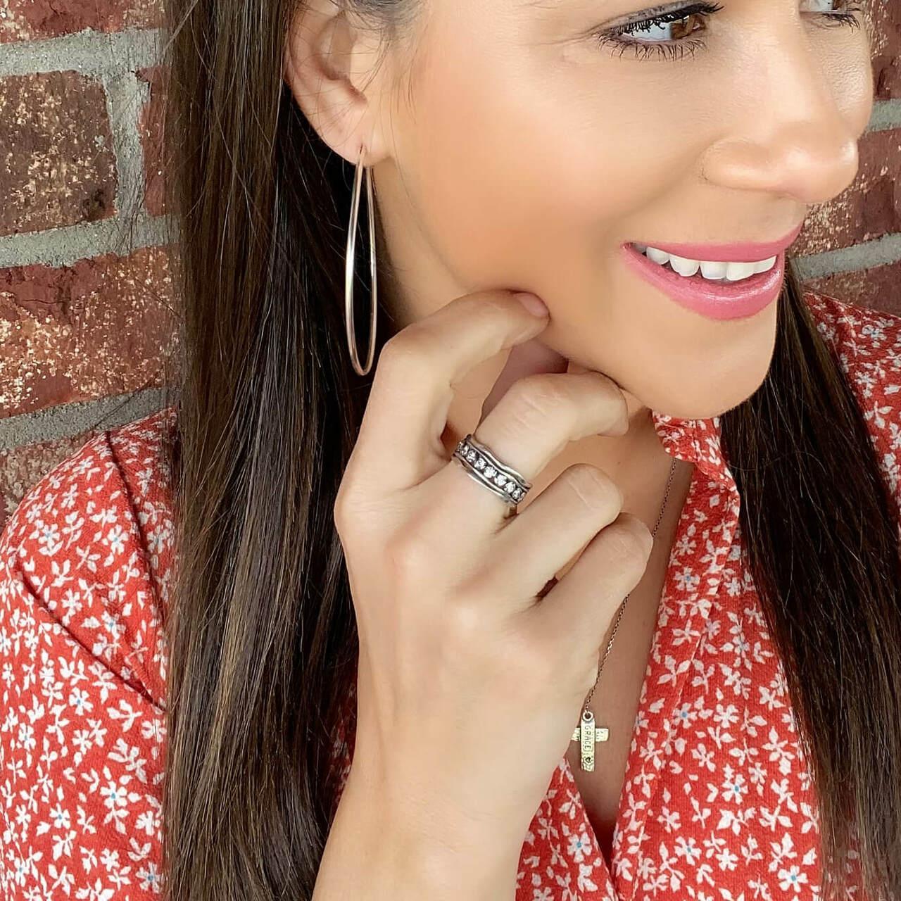 Glisten Up Girl Ring paired with Simply the Best Hoop Earrings