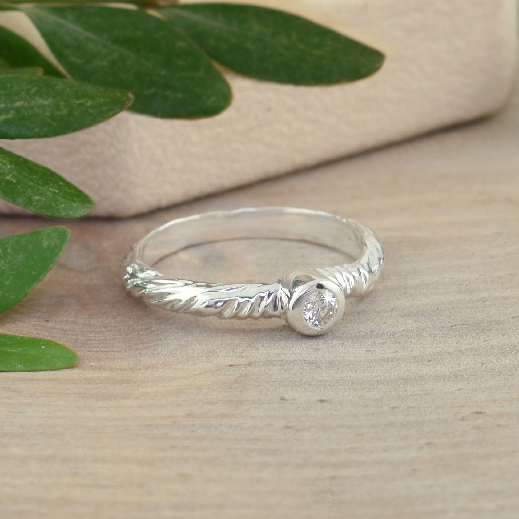 dainty natural diamond ring - Lit'l Distraction