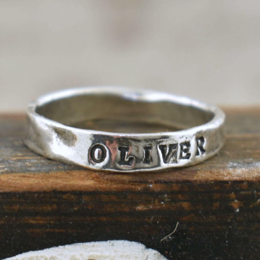 sterling silver hand-stamped ring