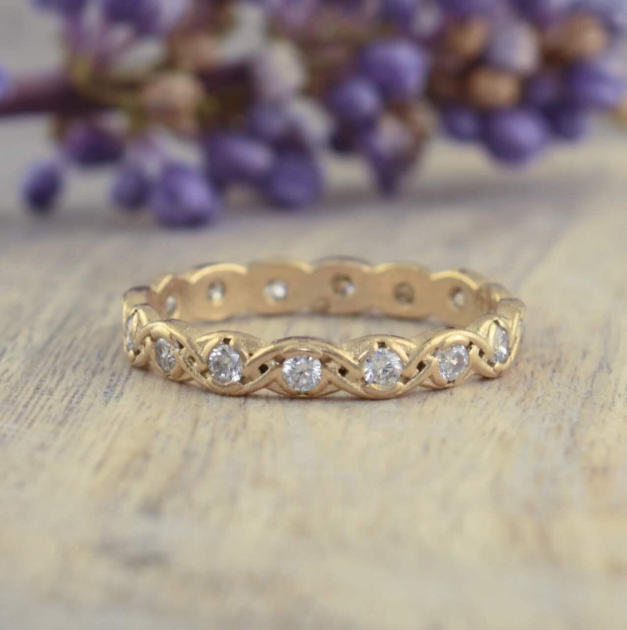 Riley Rings Riley Eternity Ring - In Gold made with handcrafted vermeil