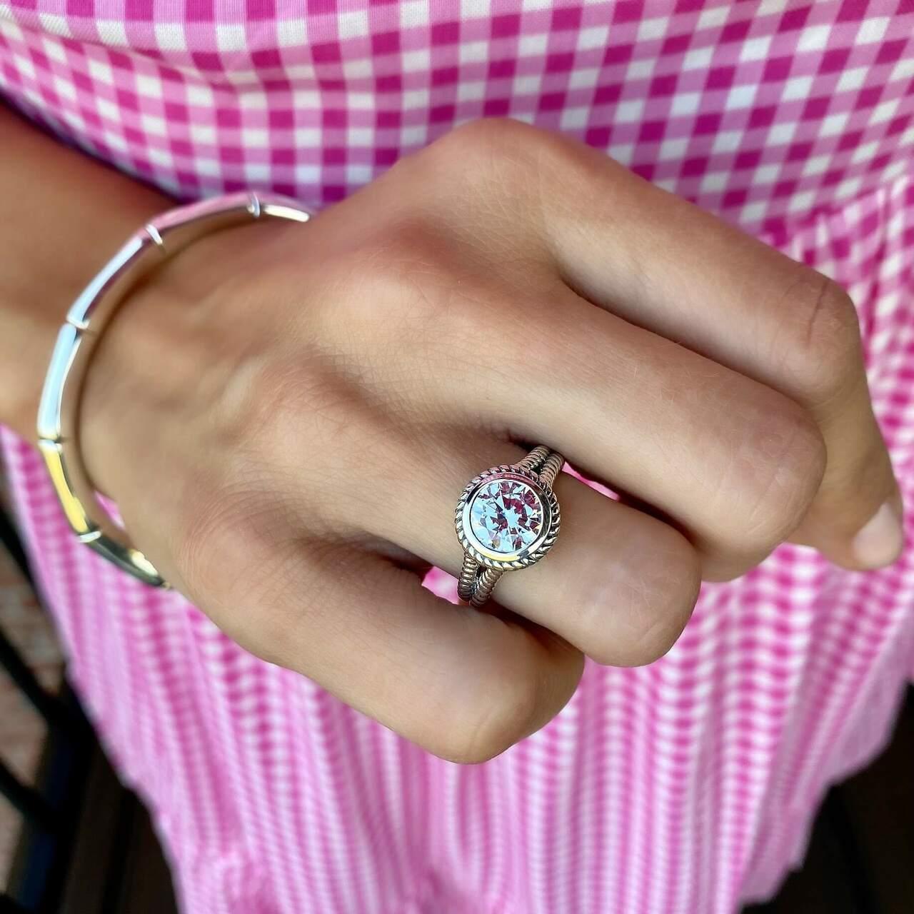 Sail Away Ring in .925 sterling silver and round cz bling