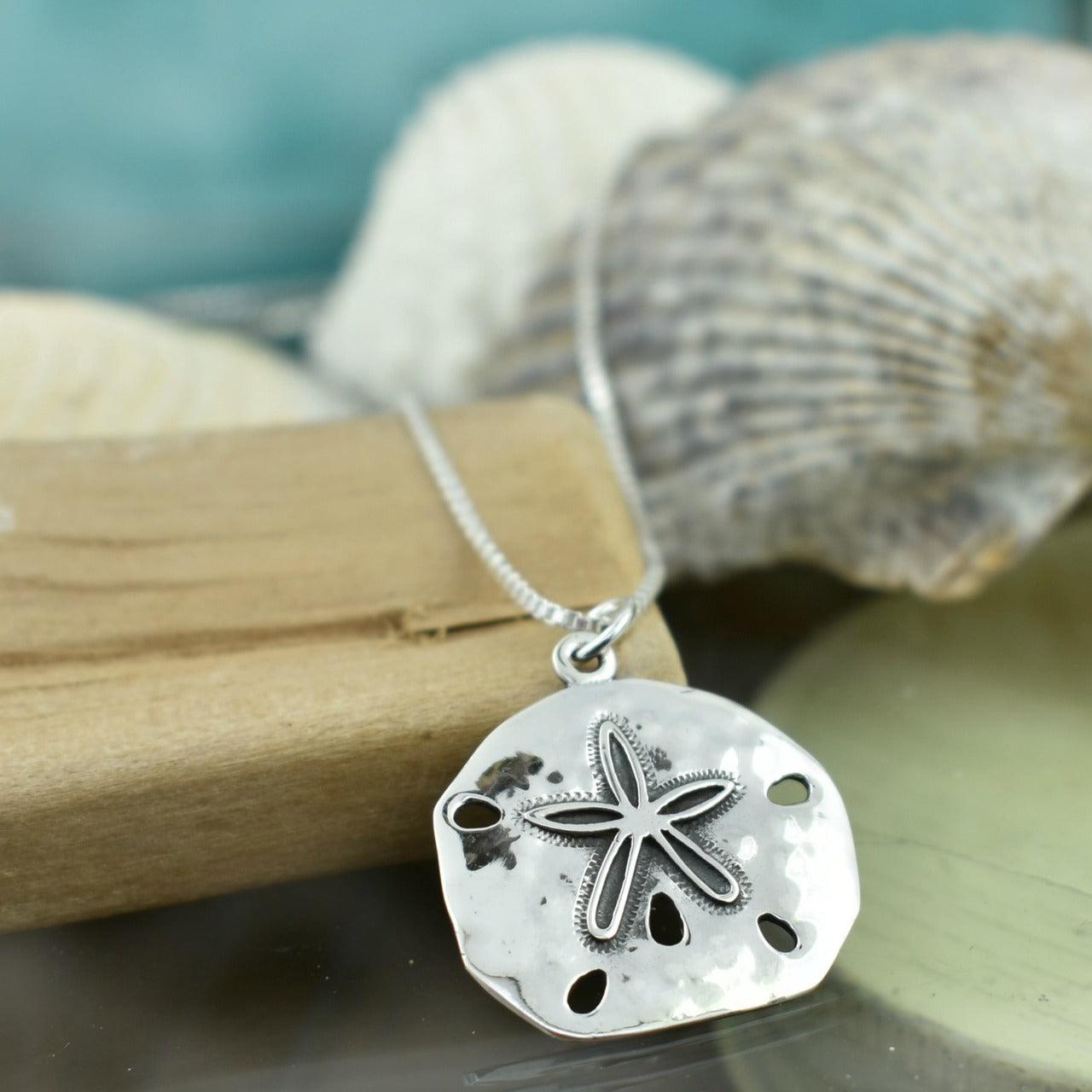 Sand Dollar Summer handcrafted sterling silver necklace
