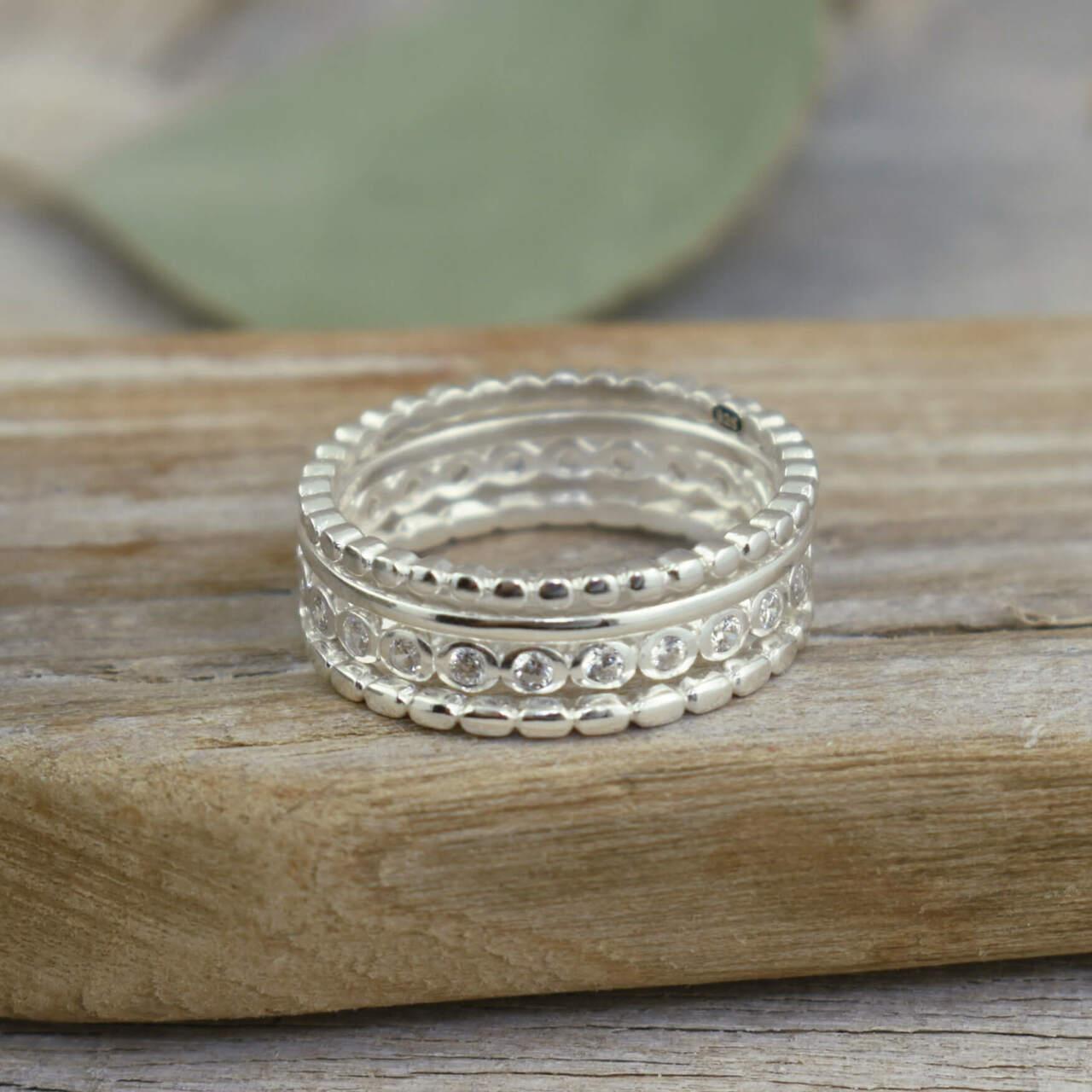 .925 sterling silver stack ring