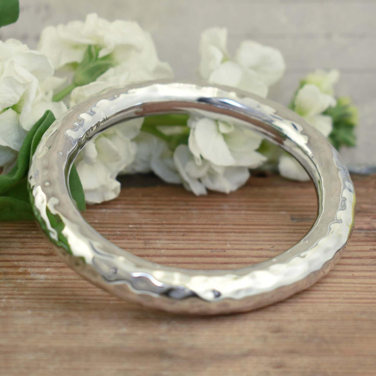 Large .925 sterling silver chunky bangle